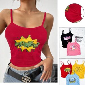Top Kout Sexy pou Fanm Ete Top Kout Feminino Dam Chemiz Elastik Gilet Kamizole LAGÈ