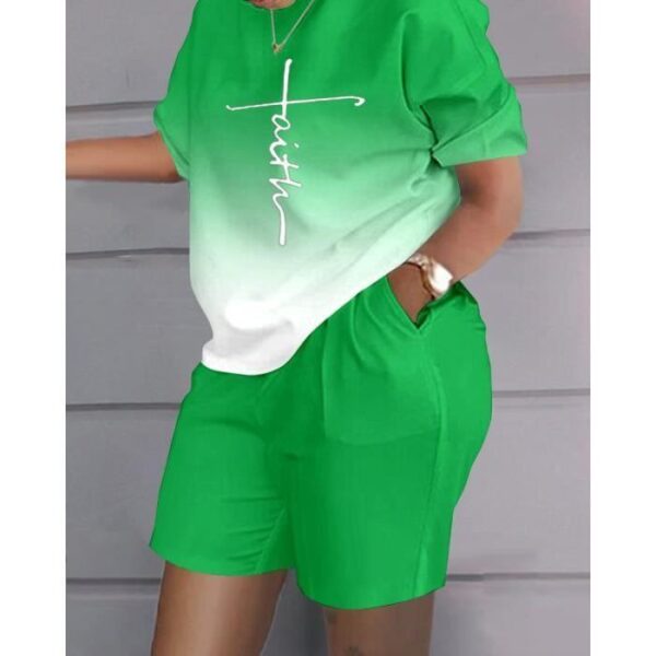 Nouvo komplet Pou Fanm Pou Ete, Kou Awondi, Manch Kout, Enprime