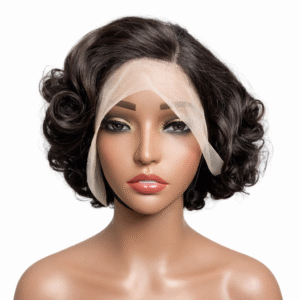 Perruque Lace Front 13x4 Bouclée Courte Cheveux Humains