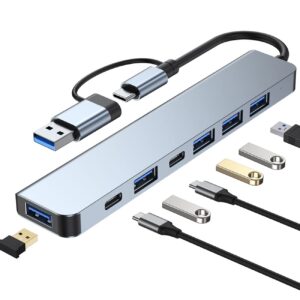 Hub USB-C 8-en-1 – Multifonction • HDMI 4K • USB 3.0 • SD/TF • Charge 100W • Compatible PC, MacBook & Smartphones