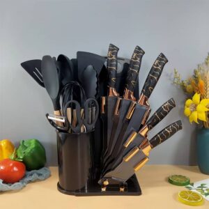 Lot de 20 Ustensiles de Cuisine en Silicone – Ultra Résistants à la Chaleur + Porte-Ustensiles Inclus – Anti-rayures, Durables & Premium