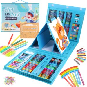 Kit peinture enfants 208 pièces – Mallette coloriage portable