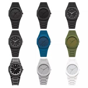 Montre Quartz Analogique Minimaliste Boîtier Octogonal Unisexe