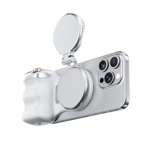 TELESIN Fun Shot Magnetic Phone Camera Grip avec C03 Selfie Light – Support magnétique pour smartphone avec éclairage LED