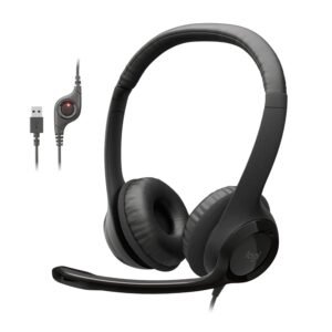 Casque Filaire Logitech H390 Graphite – Micro Anti-Bruit et Commandes Intégrées USB
