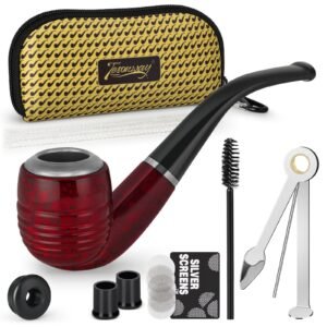 Kit Tesonway Pipe en Résine Double Usage avec Pochette – Accessoire Portable Résistant
