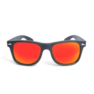 Lunettes de Soleil Wayfarer Noires Polarisées – Verres Miroir Rouges UV400