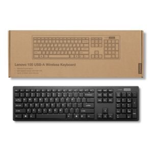 Lenovo 100 Clavier Sans Fil 2.4 GHz – Compact avec Pavé Numérique Noir