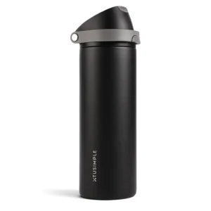 Bouteille Isotherme XTUSIMPLE 710ml Noir – Acier Inoxydable avec Paille Rabattable